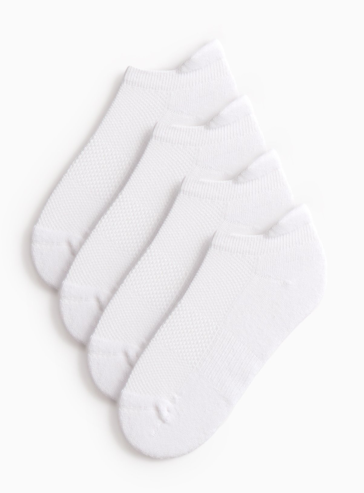 White 4 Pack Sport Cushioned Trainer Socks  4-8 - Image 1 thumbnail